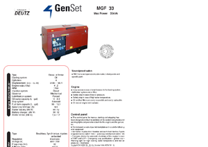 Agregaty prądotwórcze z silnikiem wysokoprężnym GenSet MGF 33 D