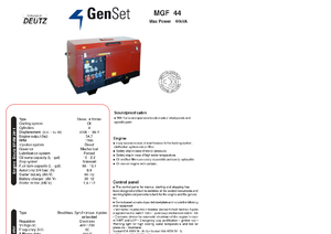 Agregaty prądotwórcze z silnikiem wysokoprężnym GenSet MGF 44 D