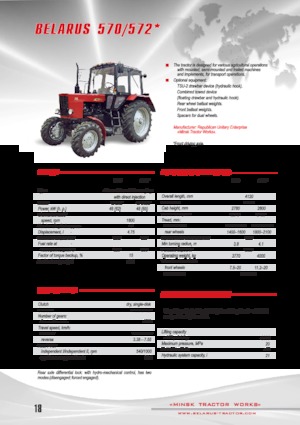 Traktory z napędem 2WD Belarus 570