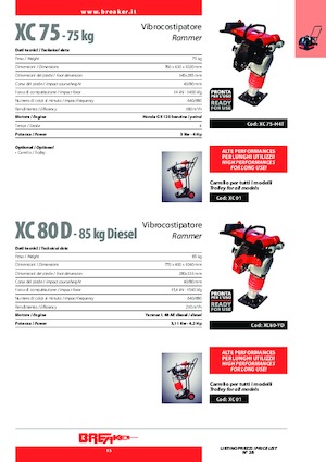 Ubijaki wibracyjne diesel i benzynowe Breaker XC 75 H 4 T