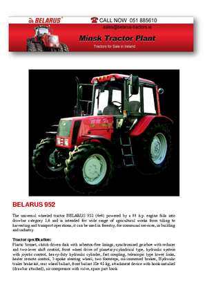 Traktory z napędem 4WD Belarus 952