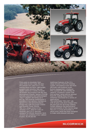 Traktory z napędem 4WD McCormick CX 85 L