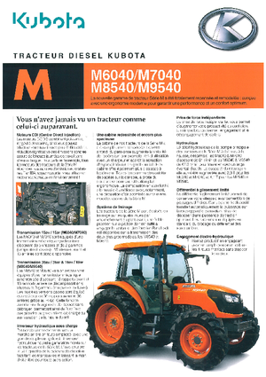 Traktory z napędem 4WD Kubota M 9540