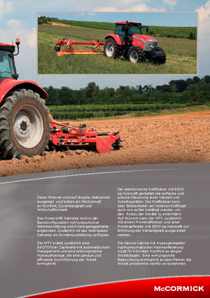 Traktory z napędem 4WD McCormick MTX 120