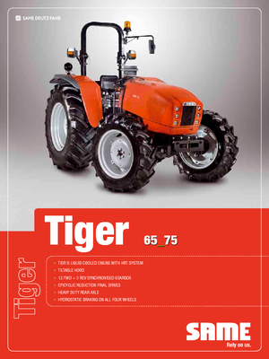 Traktory z napędem 4WD SAME Tiger 65