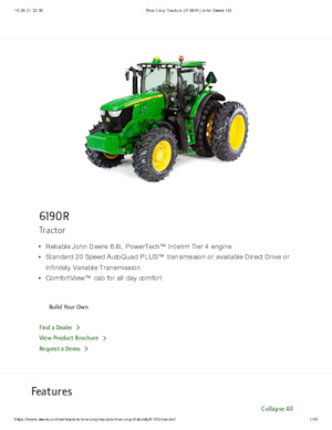 Traktory z napędem 4WD John Deere 6190 R
