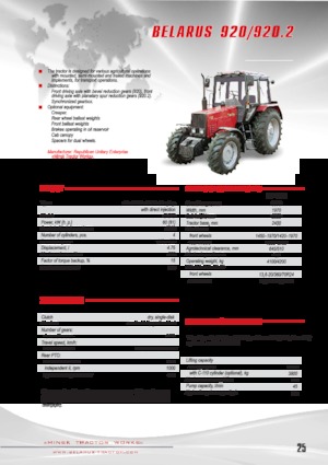 Traktory z napędem 4WD Belarus 920.2 F