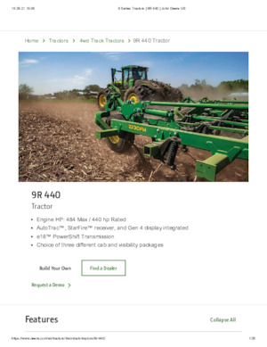 Traktory z napędem 4WD John Deere 9R 440