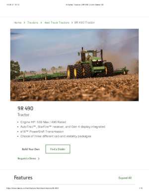 Traktory z napędem 4WD John Deere 9R 490