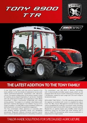 Traktory z napędem 4WD Carraro Tony 8900 TTR