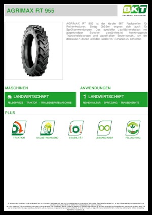Opony rolnicze BKT AGRIMAX RT 955 270/95 R 36