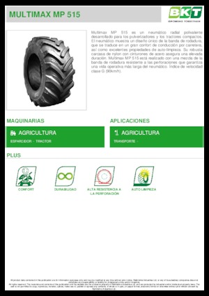 Opony rolnicze BKT MULTIMAX MP 515 445/65 R 22.5 MPT