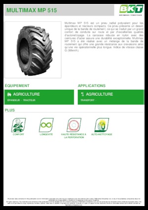 Opony rolnicze BKT MULTIMAX MP 515 445/65 R 22.5 MPT