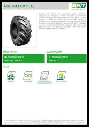 Opony rolnicze BKT MULTIMAX MP 515 445/65 R 22.5 MPT