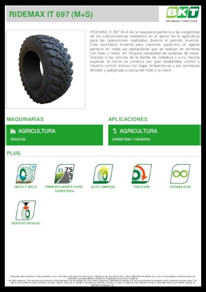 Opony rolnicze BKT RIDEMAX IT 697 M+S 600/70 R30