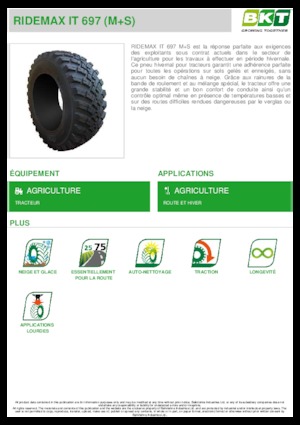 Opony rolnicze BKT RIDEMAX IT 697 M+S 600/70 R30