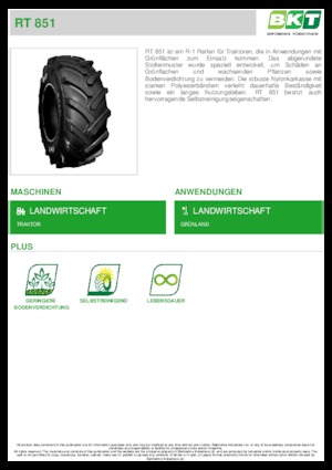 Opony rolnicze BKT RT 851 14.9L R 20