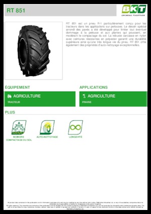 Opony rolnicze BKT RT 851 14.9L R 20