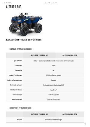 Pojazdy terenowe (ATV) i quady Artic Cat ALTERRA 700 EPS 