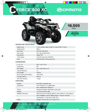 Pojazdy terenowe (ATV) i quady CFMOTO CFORCE 800XC