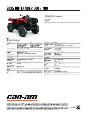 Pojazdy terenowe (ATV) i quady can-am OUTLANDER 700