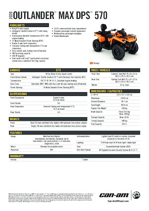 Pojazdy terenowe (ATV) i quady can-am OUTLANDER 450 DPS MAX 