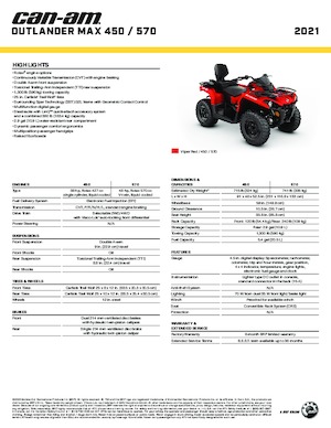 Pojazdy terenowe (ATV) i quady can-am OUTLANDER 570 MAX 