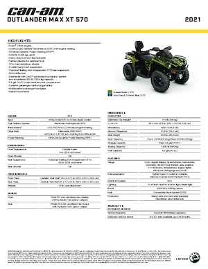 Pojazdy terenowe (ATV) i quady can-am OUTLANDER 570 MAX XT 