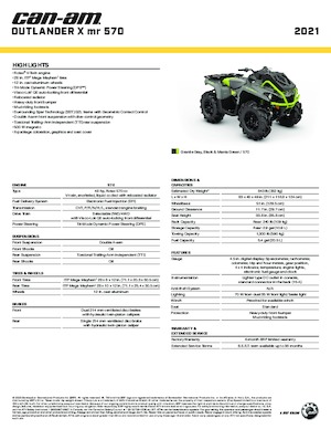 Pojazdy terenowe (ATV) i quady can-am OUTLANDER 570 XMR 