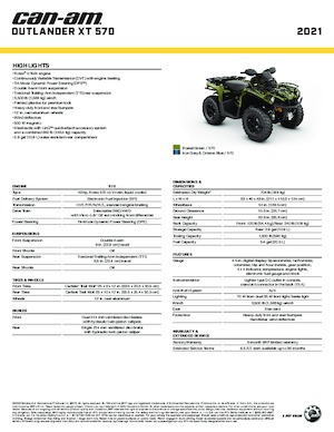 Pojazdy terenowe (ATV) i quady can-am OUTLANDER 570 XT