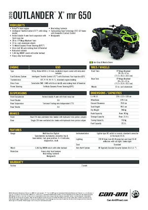Pojazdy terenowe (ATV) i quady can-am OUTLANDER 650 XMR 