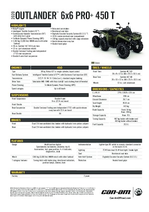 Pojazdy terenowe (ATV) i quady can-am OUTLANDER 6X6 XU+ 450 T