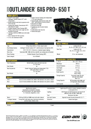 Pojazdy terenowe (ATV) i quady can-am OUTLANDER 6X6 XU+ 650T 