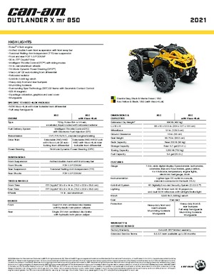 Pojazdy terenowe (ATV) i quady can-am OUTLANDER 850 XMR 