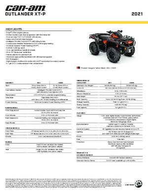 Pojazdy terenowe (ATV) i quady can-am OUTLANDER 1000R XT-P 