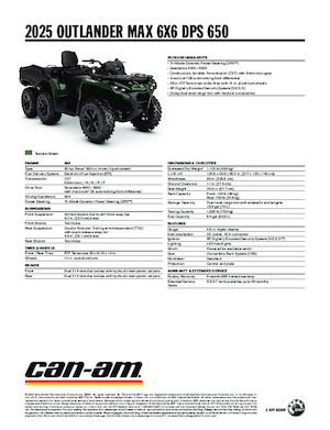 Pojazdy terenowe (ATV) i quady can-am OUTLANDER MAX 6X6 DPS 650