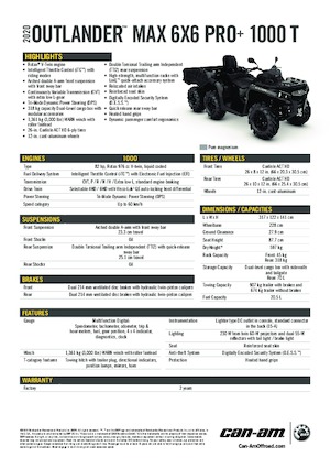 Pojazdy terenowe (ATV) i quady can-am OUTLANDER MAX 6X6 XU+ 1000 T