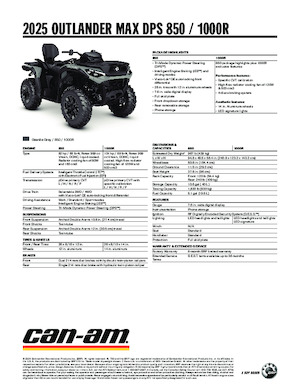 Pojazdy terenowe (ATV) i quady can-am OUTLANDER MAX DPS 850