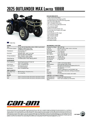 Pojazdy terenowe (ATV) i quady can-am OUTLANDER MAX Limited 1000R