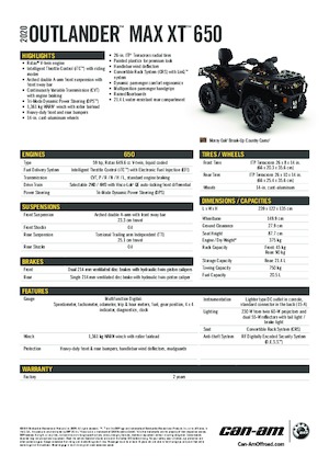 Pojazdy terenowe (ATV) i quady can-am OUTLANDER MAX XT 650 