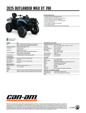 Pojazdy terenowe (ATV) i quady can-am OUTLANDER MAX XT 700