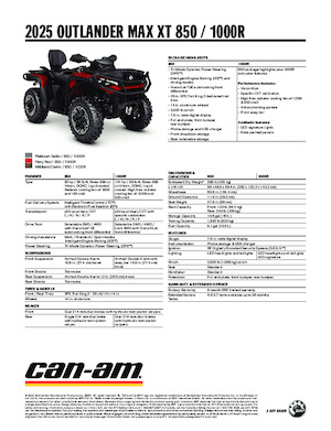 Pojazdy terenowe (ATV) i quady can-am OUTLANDER MAX XT 850