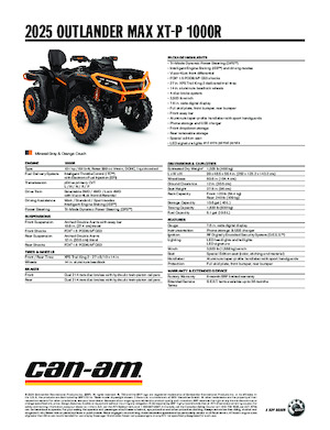 Pojazdy terenowe (ATV) i quady can-am OUTLANDER MAX XT-P 1000R