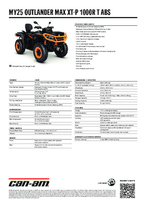 Pojazdy terenowe (ATV) i quady can-am OUTLANDER MAX XT-P 1000R T ABS