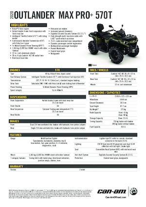 Pojazdy terenowe (ATV) i quady can-am OUTLANDER MAX XU+ 570 T