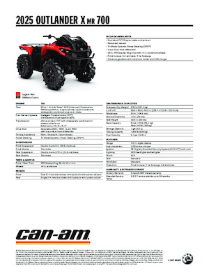 Pojazdy terenowe (ATV) i quady can-am OUTLANDER X MR 700