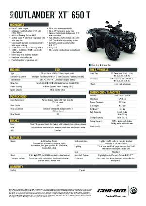 Pojazdy terenowe (ATV) i quady can-am OUTLANDER XT 650T 