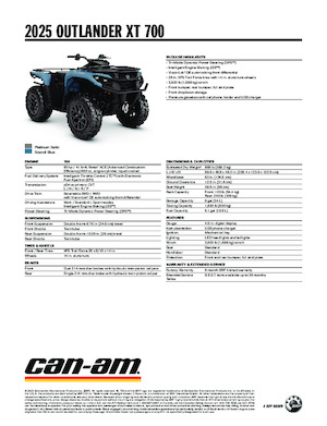 Pojazdy terenowe (ATV) i quady can-am OUTLANDER XT 700