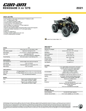 Pojazdy terenowe (ATV) i quady can-am RENEGADE 570 XMR 