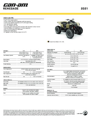 Pojazdy terenowe (ATV) i quady can-am RENEGADE 850 